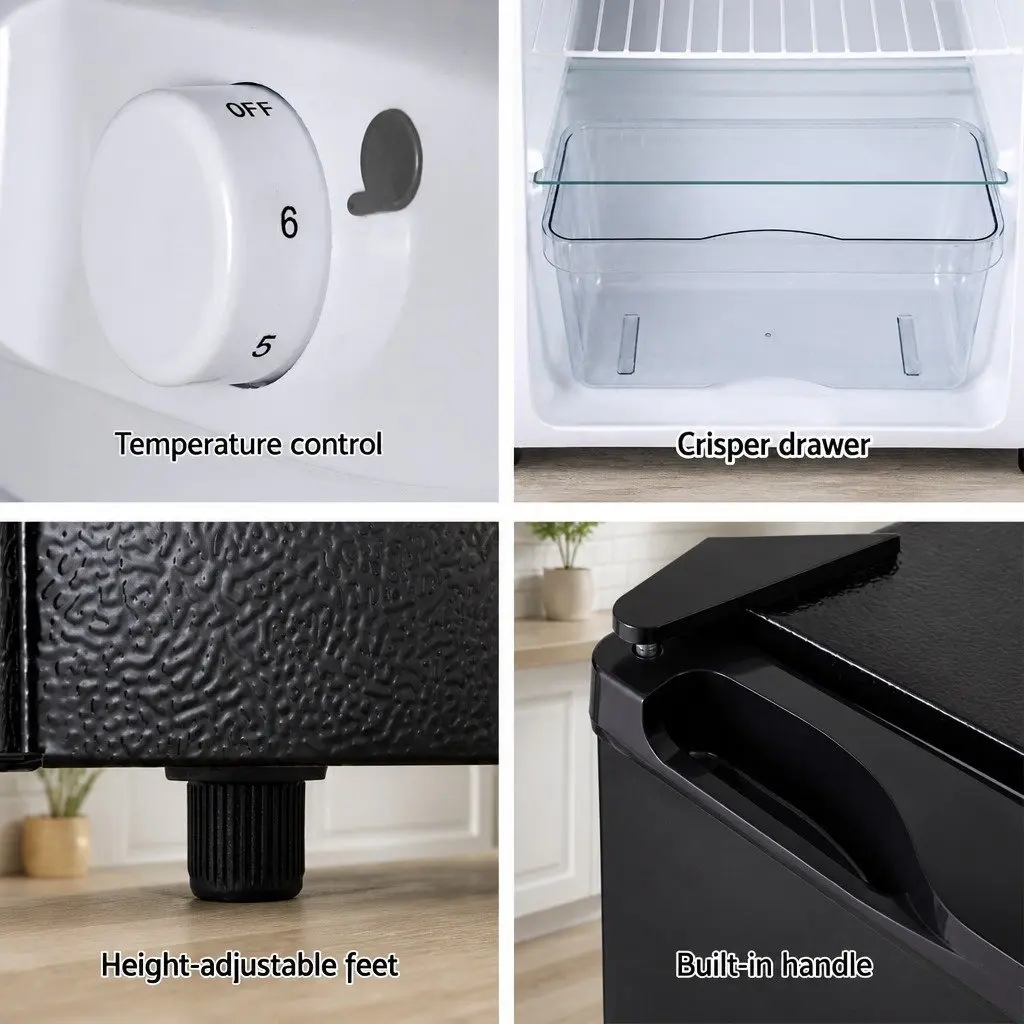 Bar Fridge for Home Office 110L Black Portable Mini Compact Beverage Cooler