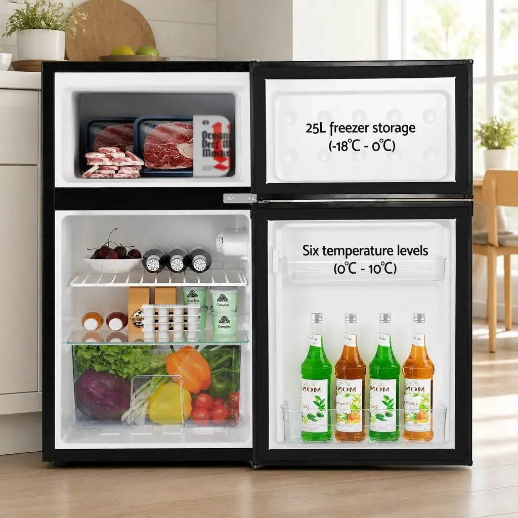 Bar Fridge for Home Office Commercial Use 85L Compact Mini Freezer Cooling Appliance Black