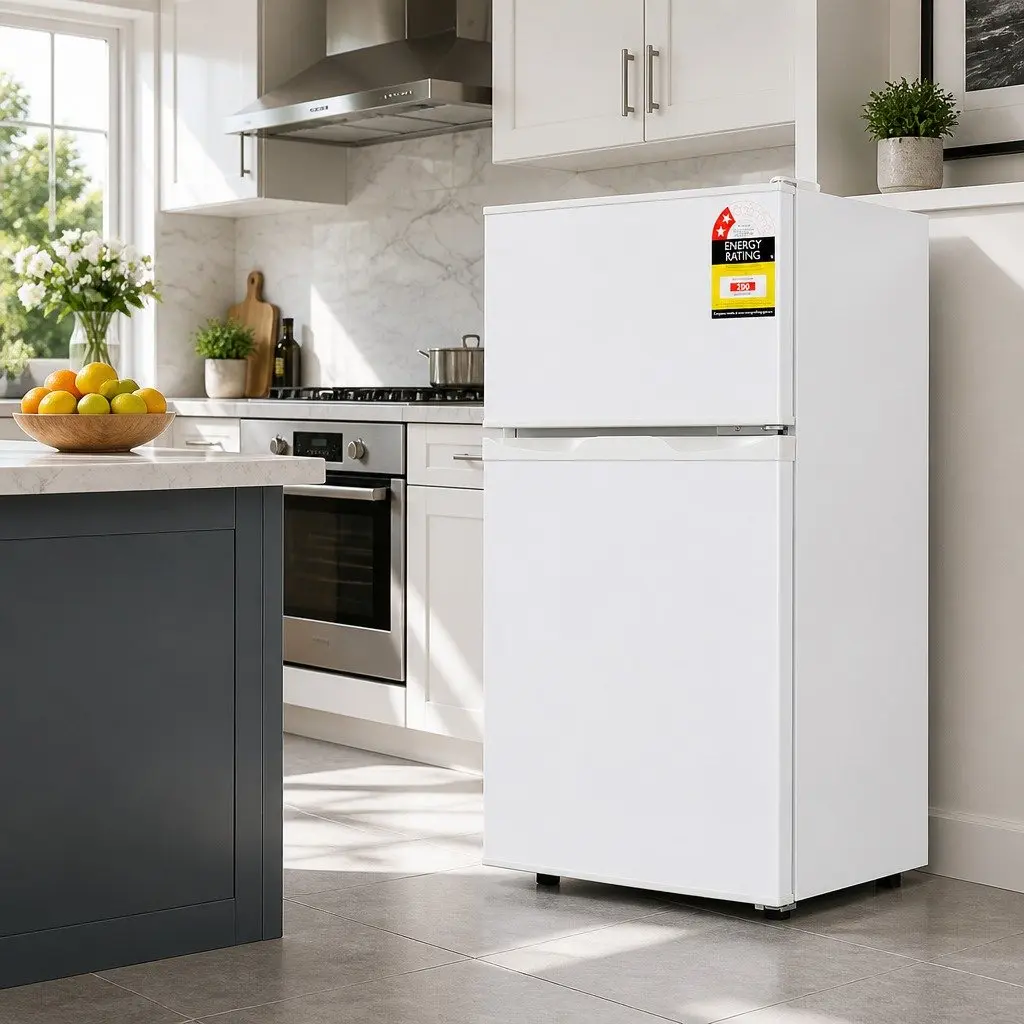Bar Fridge for Home Office Commercial Spaces 85L White Mini Freezer Dual Temperature Zone