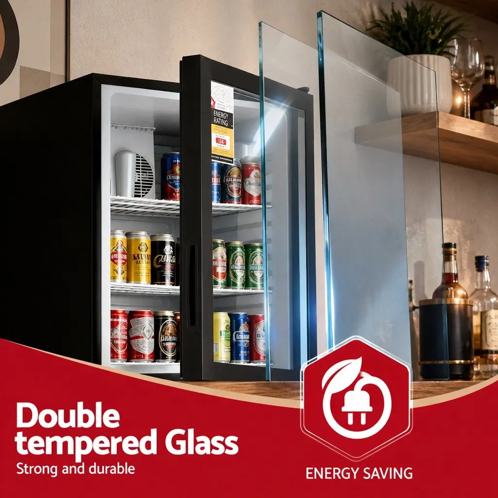 Bar Fridge Countertop Mini Cooler 105L Black
