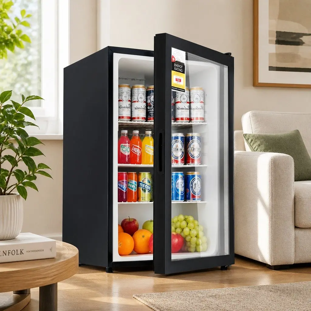 Bar Fridge Countertop Mini Cooler 105L Black