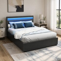 Specifications of Double Bed Frame with Gas Lift and LED