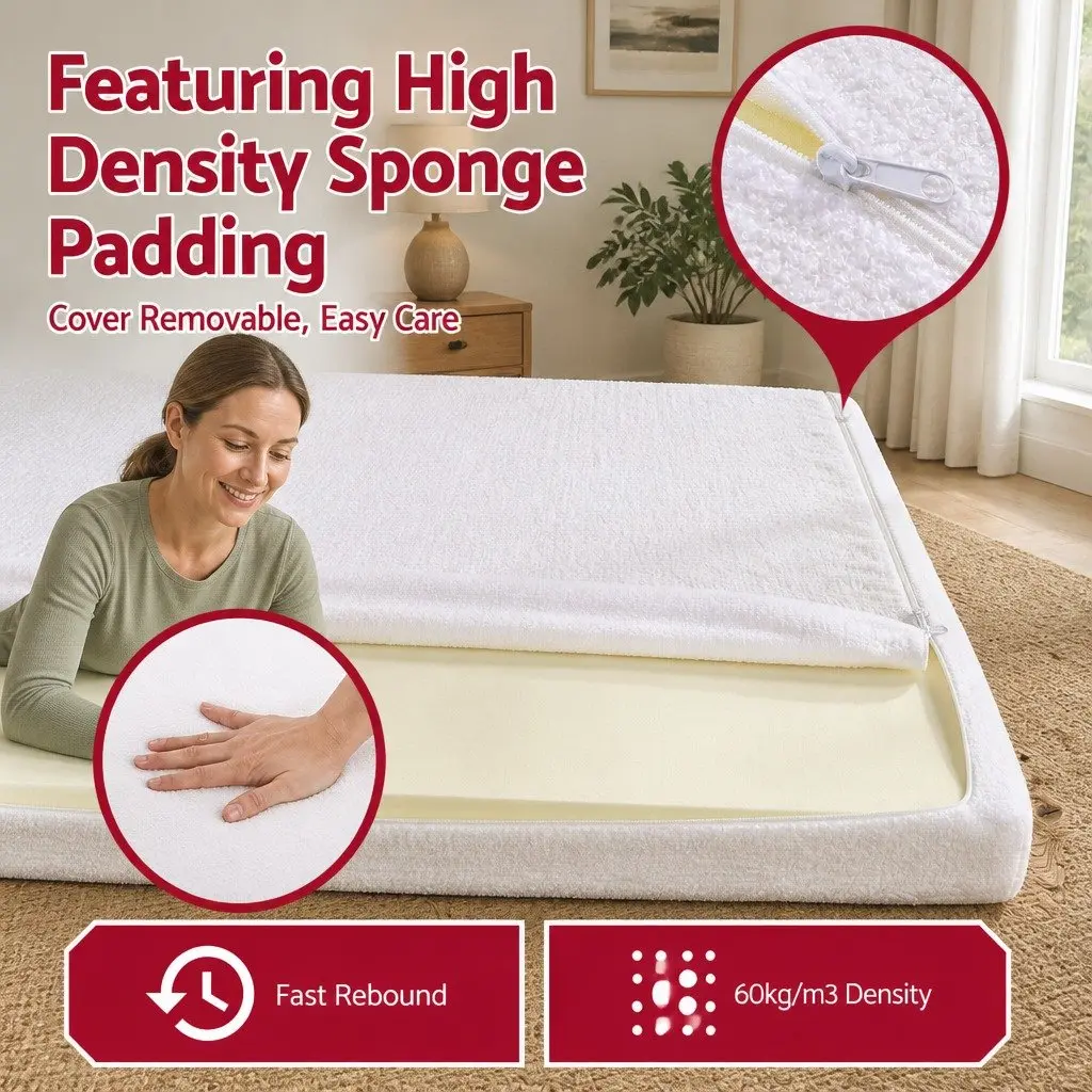 Queen Bed Frame for Bedroom Soft Boucle Fabric No Assembly Removable Washable 1705W x 2117L x 250H cm