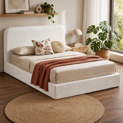Queen Bed Frame Dimensions: 170.5W x 211.7L x 25H cm - White