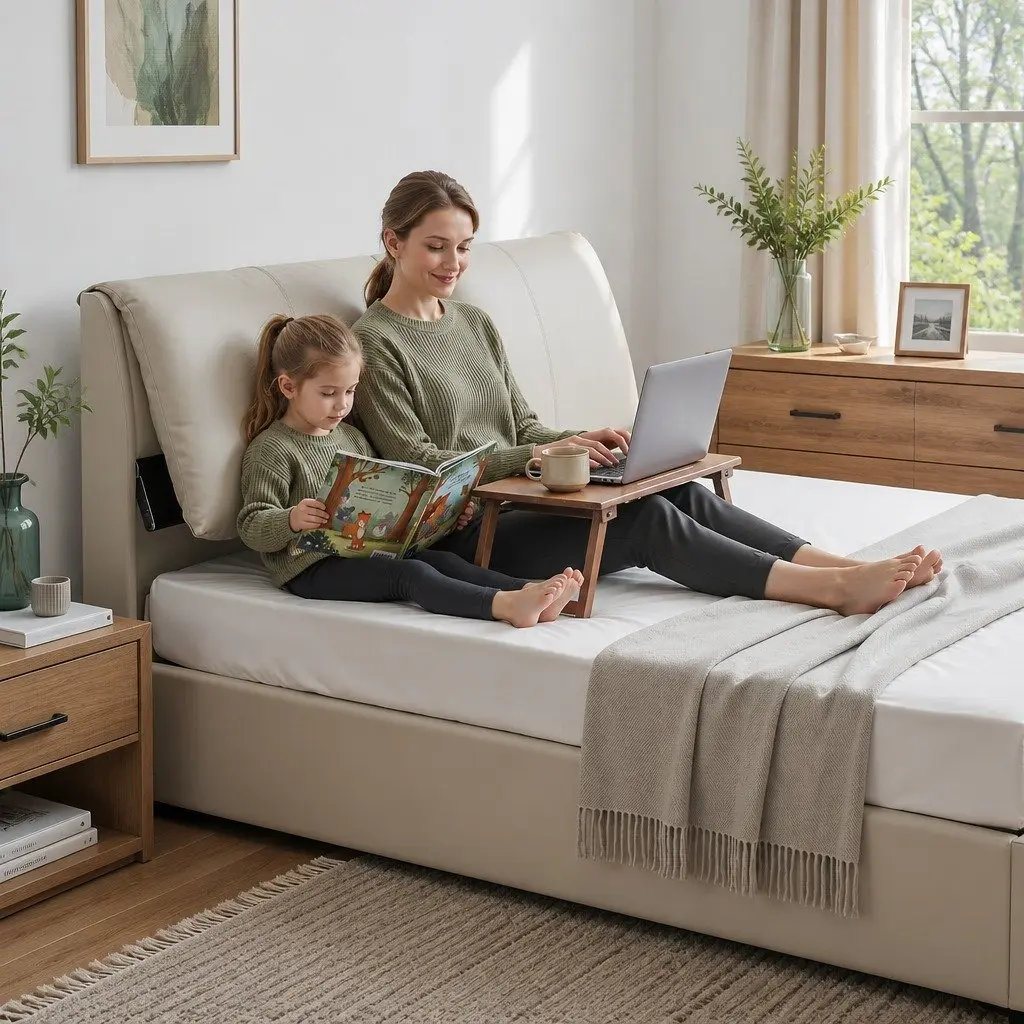 King Bed Frame for Bedroom with Gas Lift Storage Adjustable Headboard and 3 Drawers