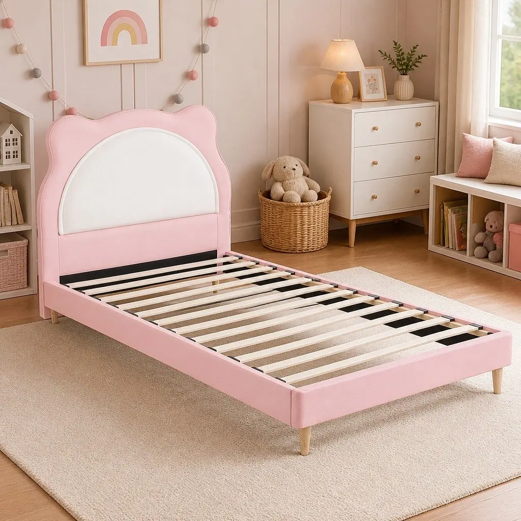 King Single Bed Frame with Kitty Headboard