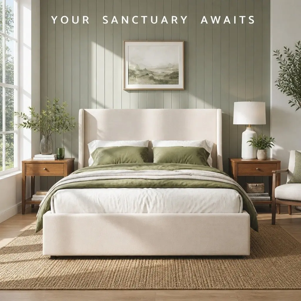Double Upholstered Bed Frame for Bedroom with 3 Storage Drawers Wingback Headboard 149W x 204L x 111H cm