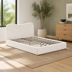 Queen Bed Frame Dimensions: 214cm x 160cm, Boucle Fabric