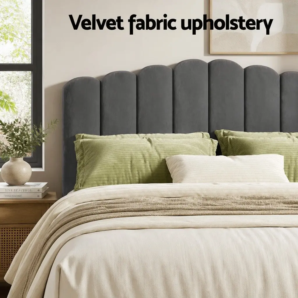 Grey Upholstered King Size Bed Frame with Gas Lift Storage and Padded Headboard