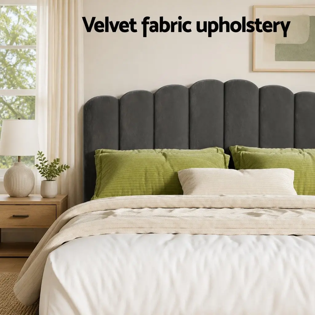 Queen Size Bed Frame for Bedroom with Gas Lift Storage Padded Headboard Grey Velvet