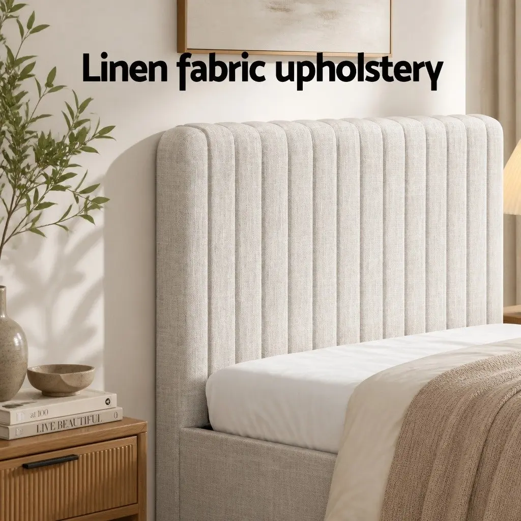 King Bed Frame with Mattress Set Upholstered Platform Base for Bedroom Standard Size