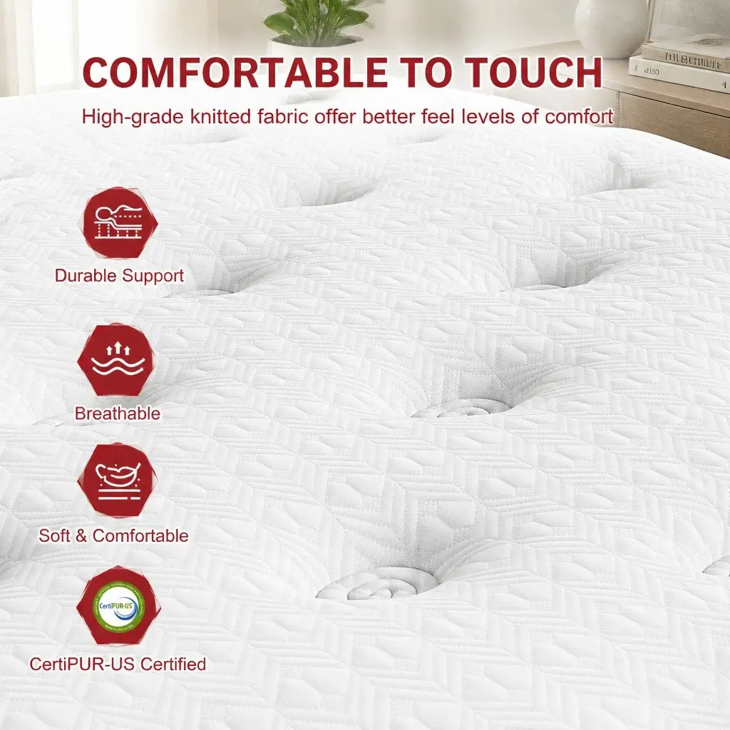 Single Bed Frame and Hybrid Mattress Technical