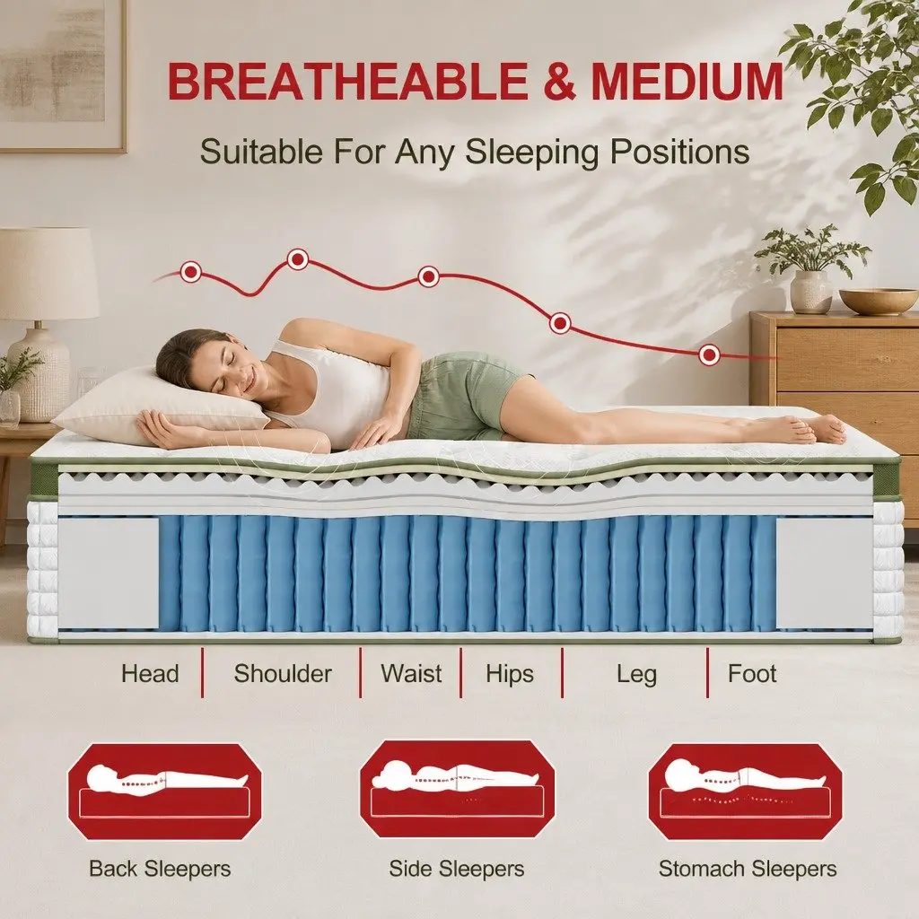 Single Bed Frame and Hybrid Mattress Technical