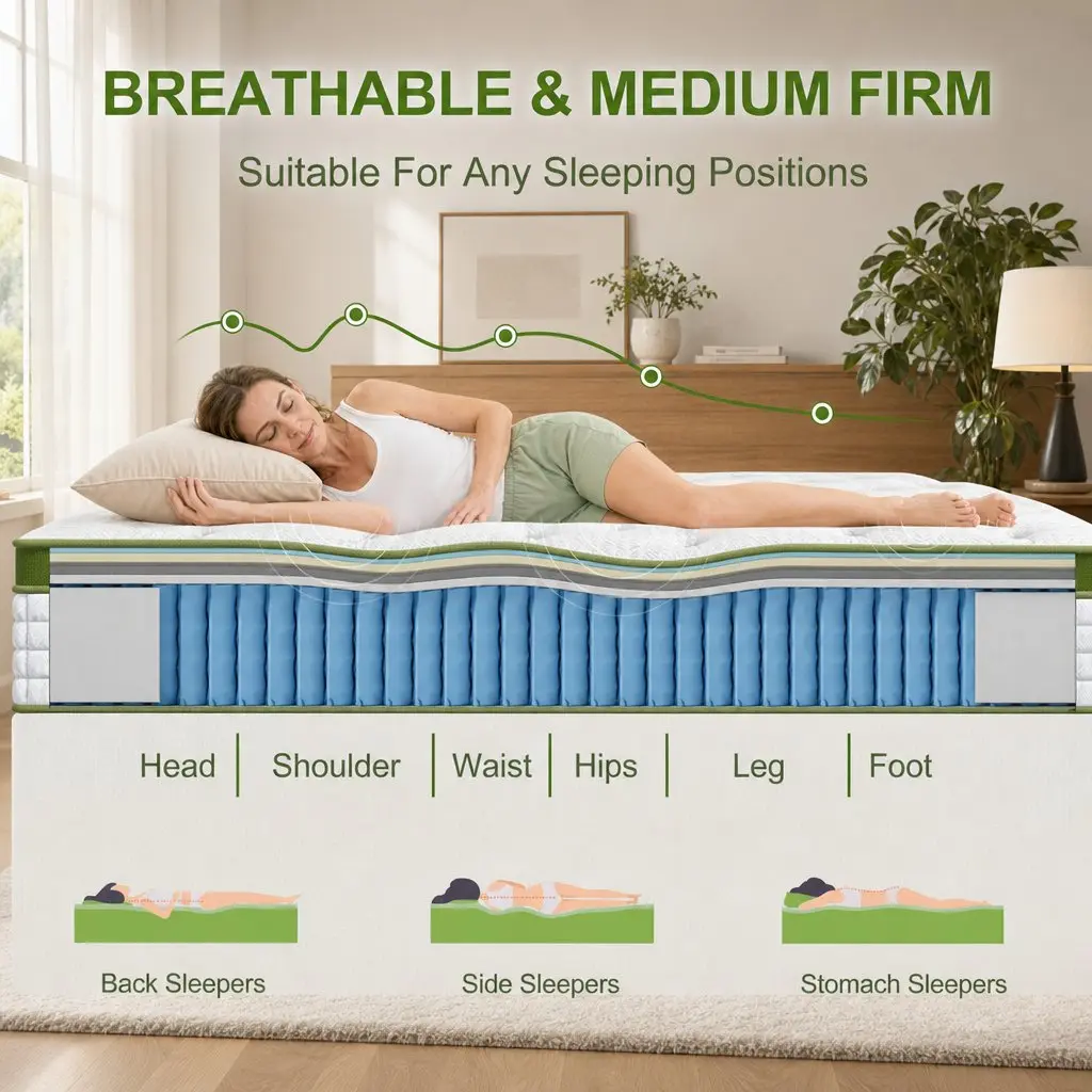Single Bed Frame with 30cm Hybrid Mattress for Bedroom Grey Upholstered