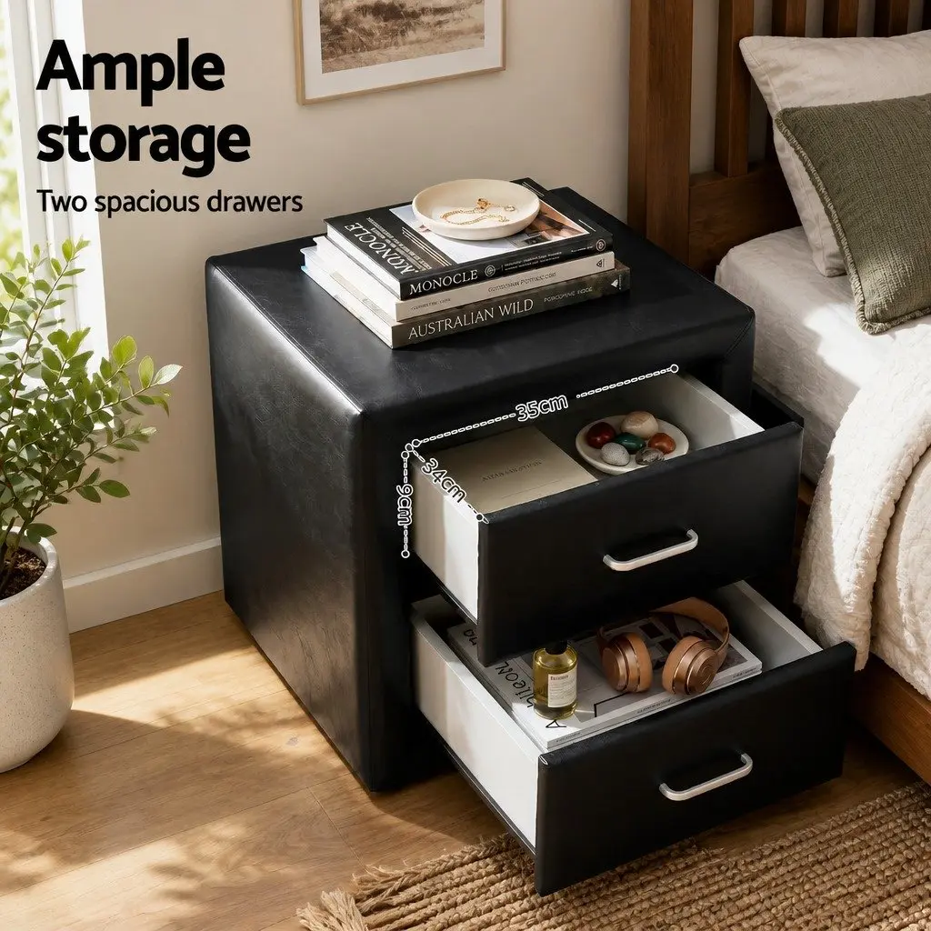 Queen Gas Lift Bed Frame with Bedside Table