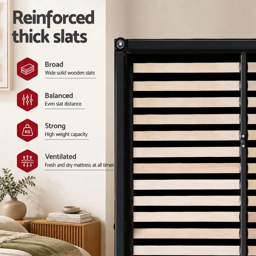 Queen Bed Frame with Gas Lift Storage and 2 Bedside Tables Black Bedroom Set