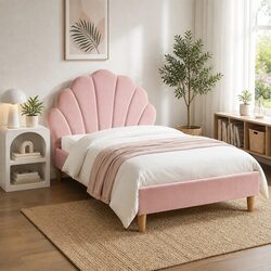 King Single Bed Frame Dimensions & Specs - Scallop Headboard