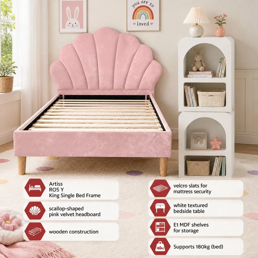 King Single Bed Frame & Nightstands