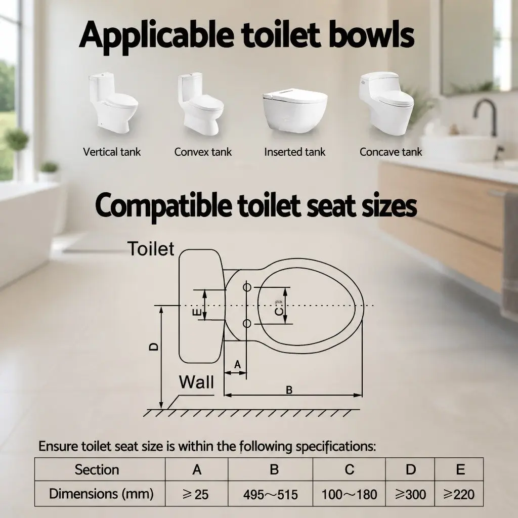 Electric Bidet Toilet Seat Cover Bathroom Smart Control White