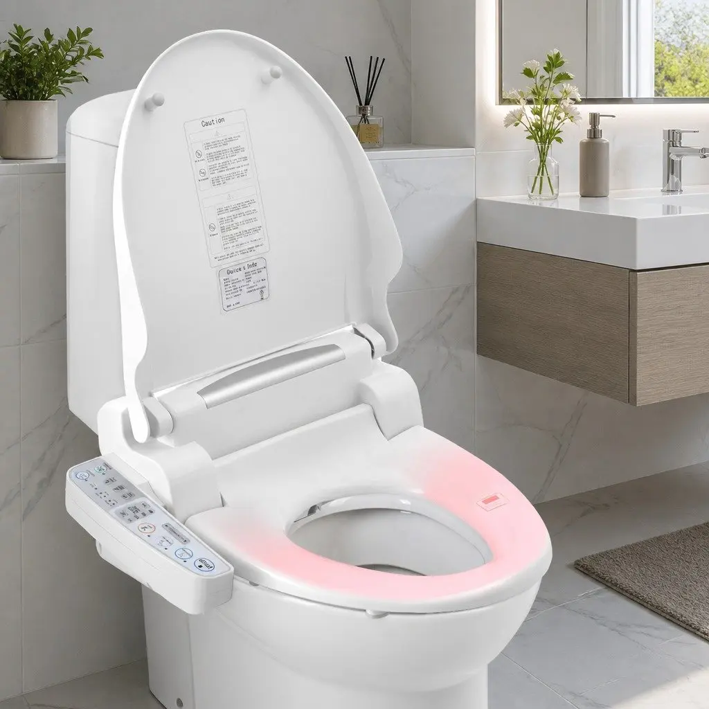 Electric Bidet Toilet Seat Cover Bathroom Smart Control White