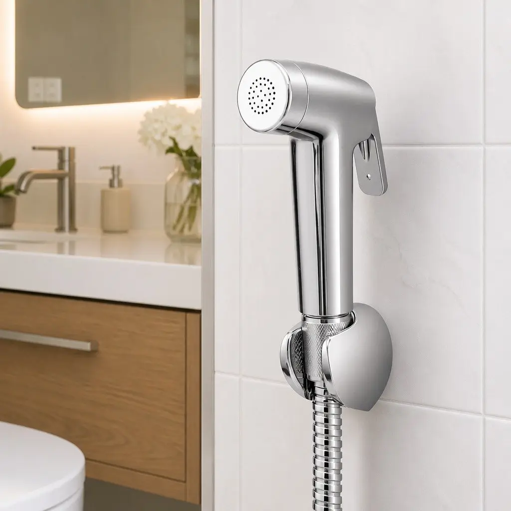Handheld Bidet Sprayer Bathroom 1.5m Stainless Steel Hose Silver