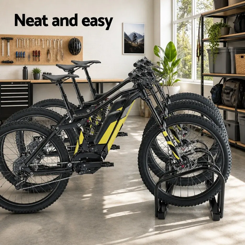 Bicycle Stand Rack Storage for 3 Bikes Freestanding Black