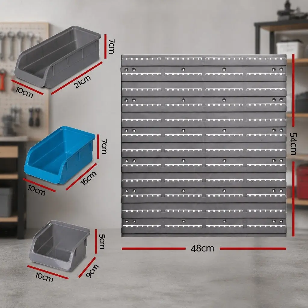 48 Bin Storage Rack Wall Mounted Organizer for Garage or Storage Room