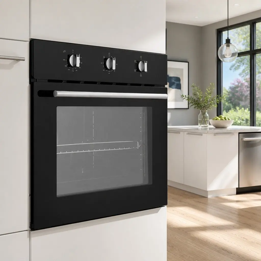 Electric Built-In Wall Oven 60cm Black Kitchen Cooking Appliance 70L Capacity