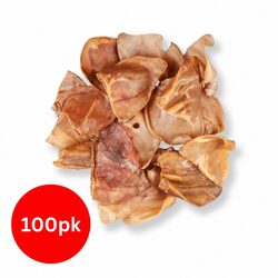 Pigs Ear Dog Treats 100 Pack Natural Chew Slow Dried High Protein Low Fat Dental