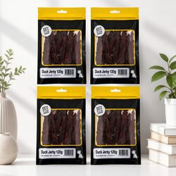 Duck Jerky Dog Treats, 120g x4 Packs, All Breeds