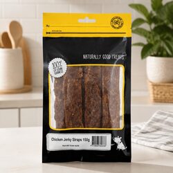 Chicken Jerky Straps Dog Treats 150g — Specifications Inside
