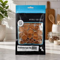 Fish & Chicken Sushi Dog Treats 150g - Specifications Inside