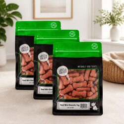 1kg x 3 Mini Beef Biscuits for Dogs - All Natural