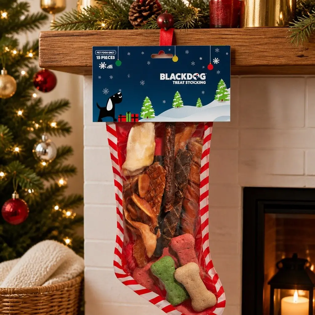 Christmas Stocking Dog Treats 15pc Assorted Pack Holiday Pet Gift Chew