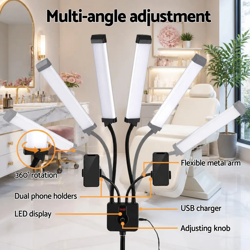 LED Beauty Light Ring 360 Rotation Remote Control Makeup Tattoo Salon Studio