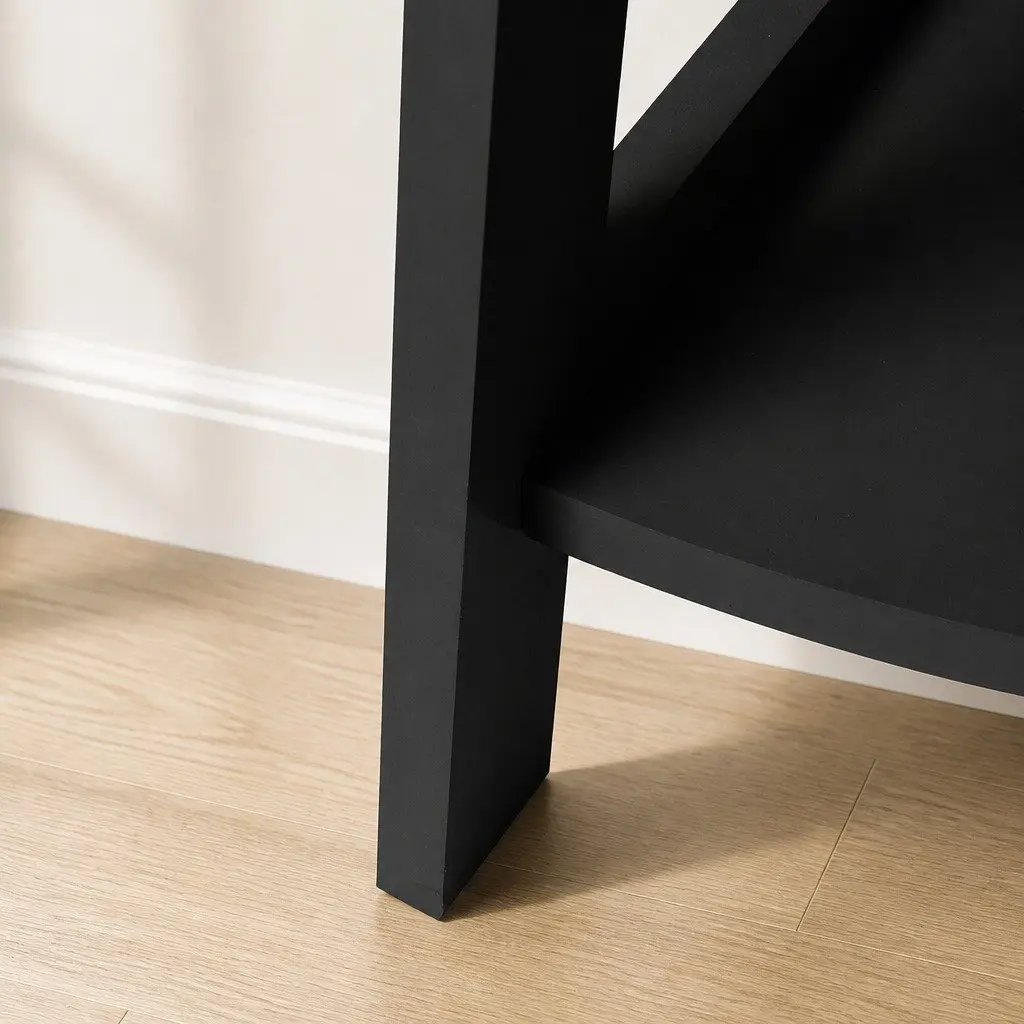 5 Tier Corner Shelf Wooden Storage Display Organiser Black Vertical Unit Living Room 37cm x 37cm x 153cm