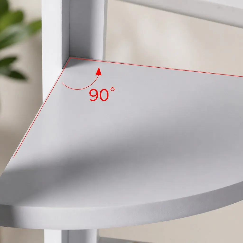 5-Tier Corner Shelf Unit in White