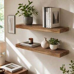 Wall-Mounted Medium Floating Shelves - 61cm Set of 2