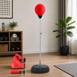 Punching Bag Stand Adjustable 127-145cm Freestanding Boxing Training with Gloves