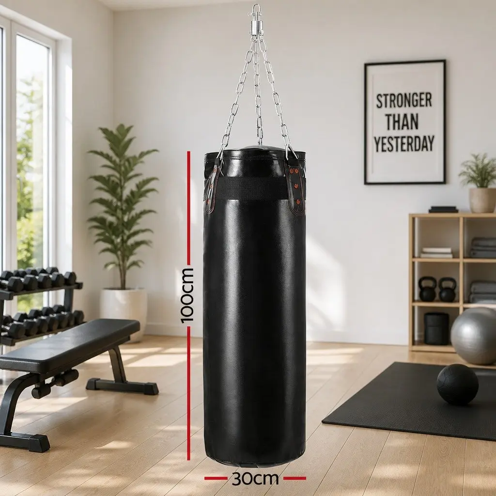 Hanging Boxing Punching Bag Home Gym Training Heavy Bag Black Fitness