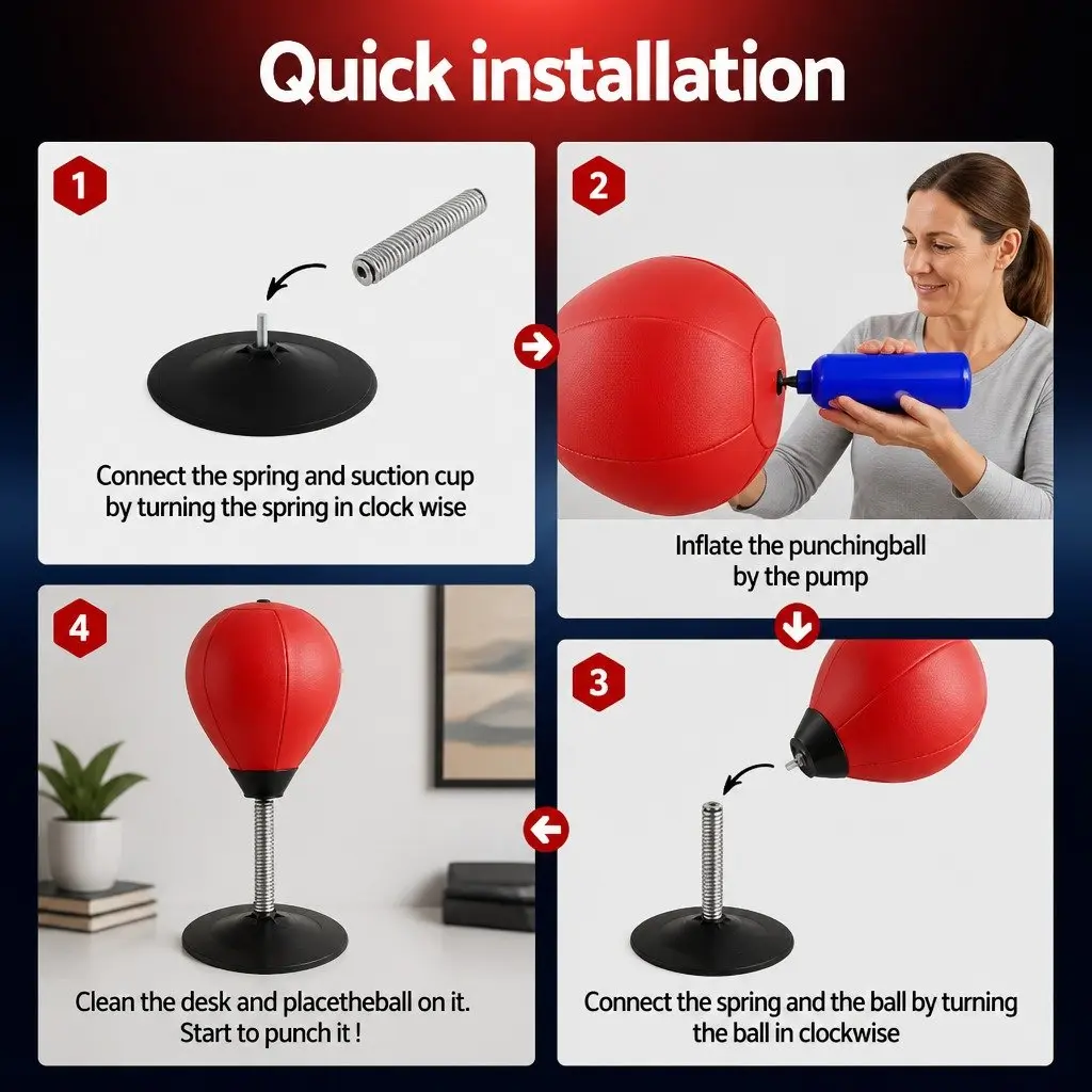 Desktop Punching Bag Stand with Speed Ball
