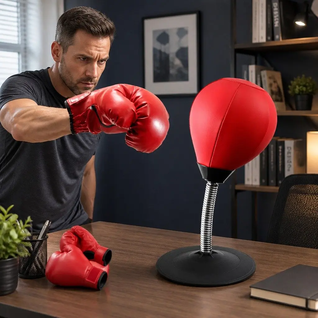 Desktop Punching Bag Stand with Speed Ball