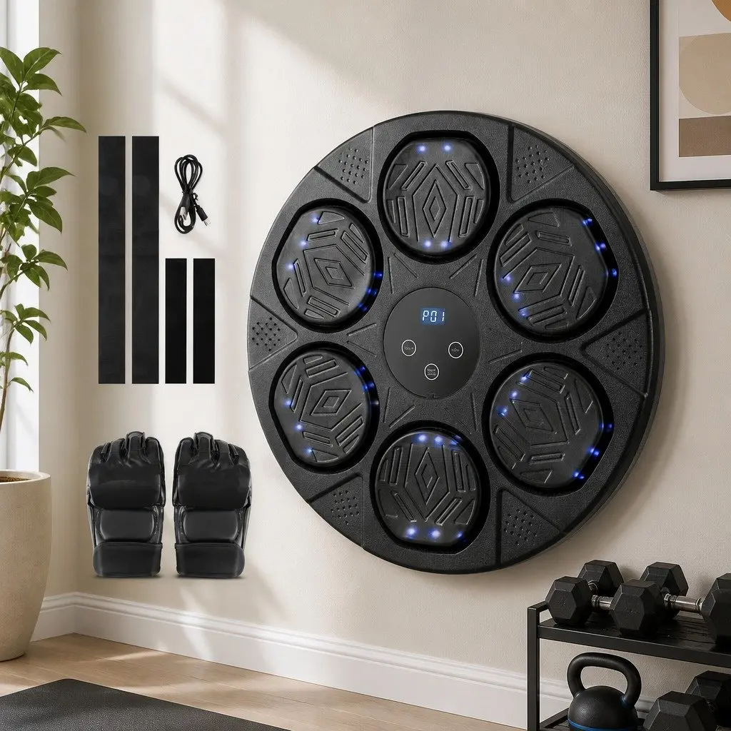 Wall-Mounted Electronic Boxing Machine Music Punch Target LED Display Training