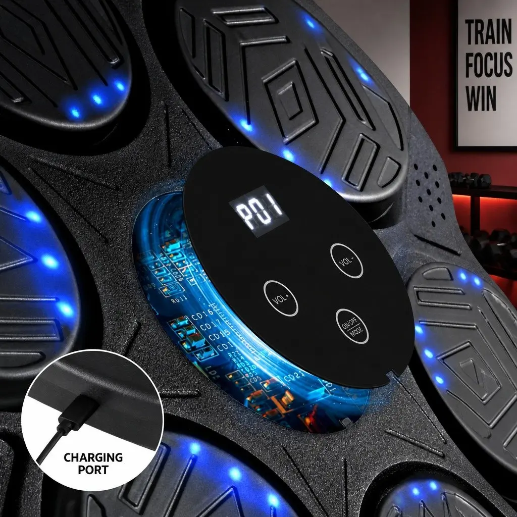 Wall-Mounted Electronic Boxing Machine Music Punch Target LED Display Training