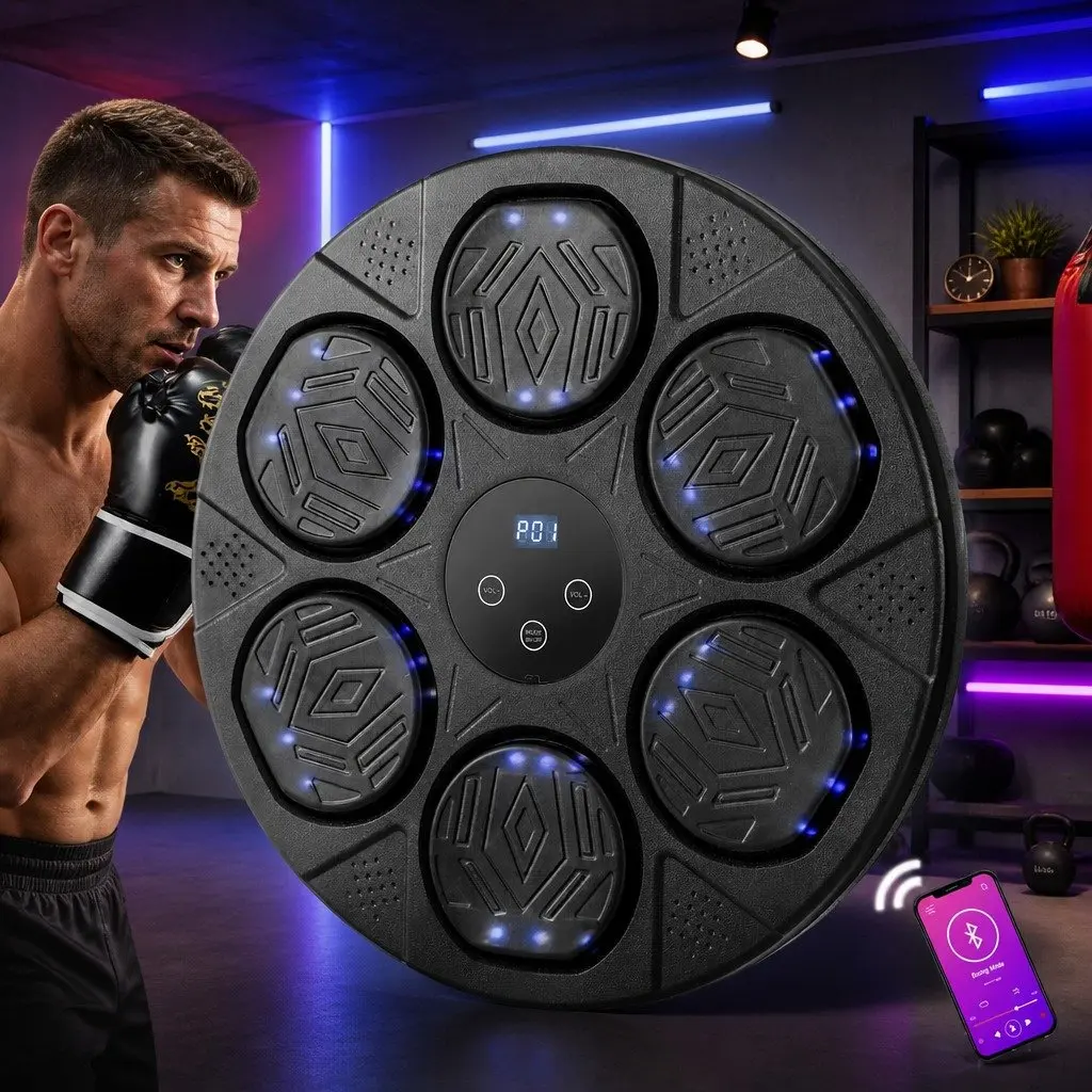 Wall-Mounted Electronic Boxing Machine Music Punch Target LED Display Training