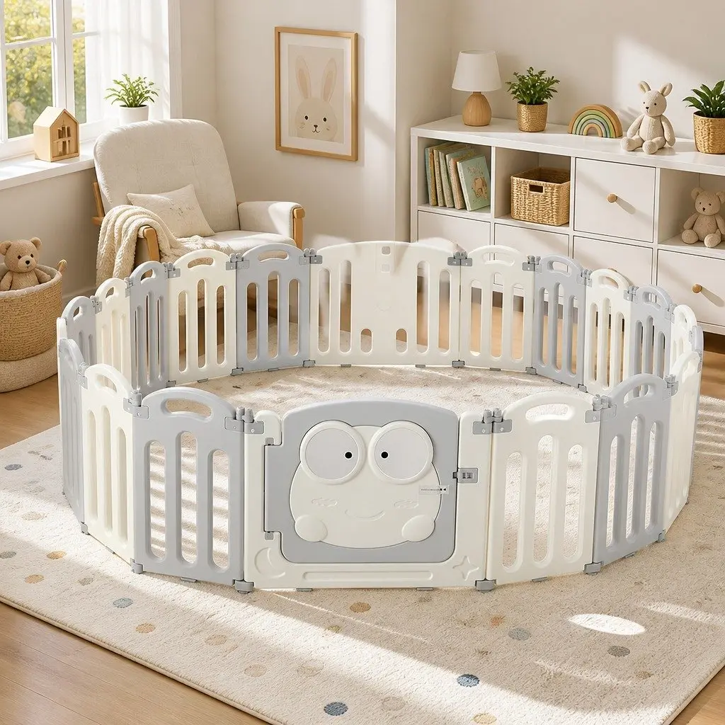Baby Playpen Activity Centre 20 Panels 60cm Height Foldable Toddler Safety Play Fence