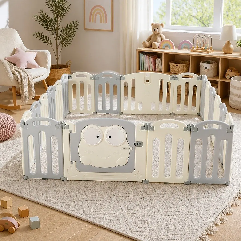 Baby Playpen Activity Centre 20 Panels 60cm Height Foldable Toddler Safety Play Fence
