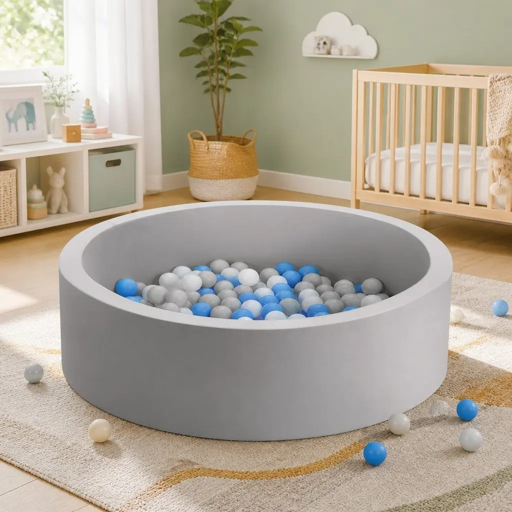 Kids Foam Ball Pit Playroom 90cm Grey