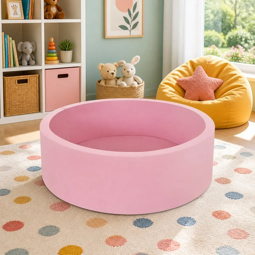 Kids Foam Ball Pit Playroom 90cm Pink Soft Sponge Pool