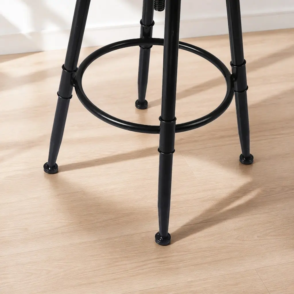 Industrial Bar Stool with Adjustable Height and Swivel